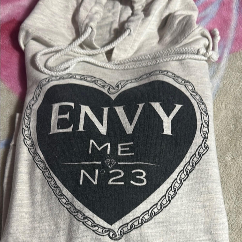 Gray Hoodie with Heart Graphic